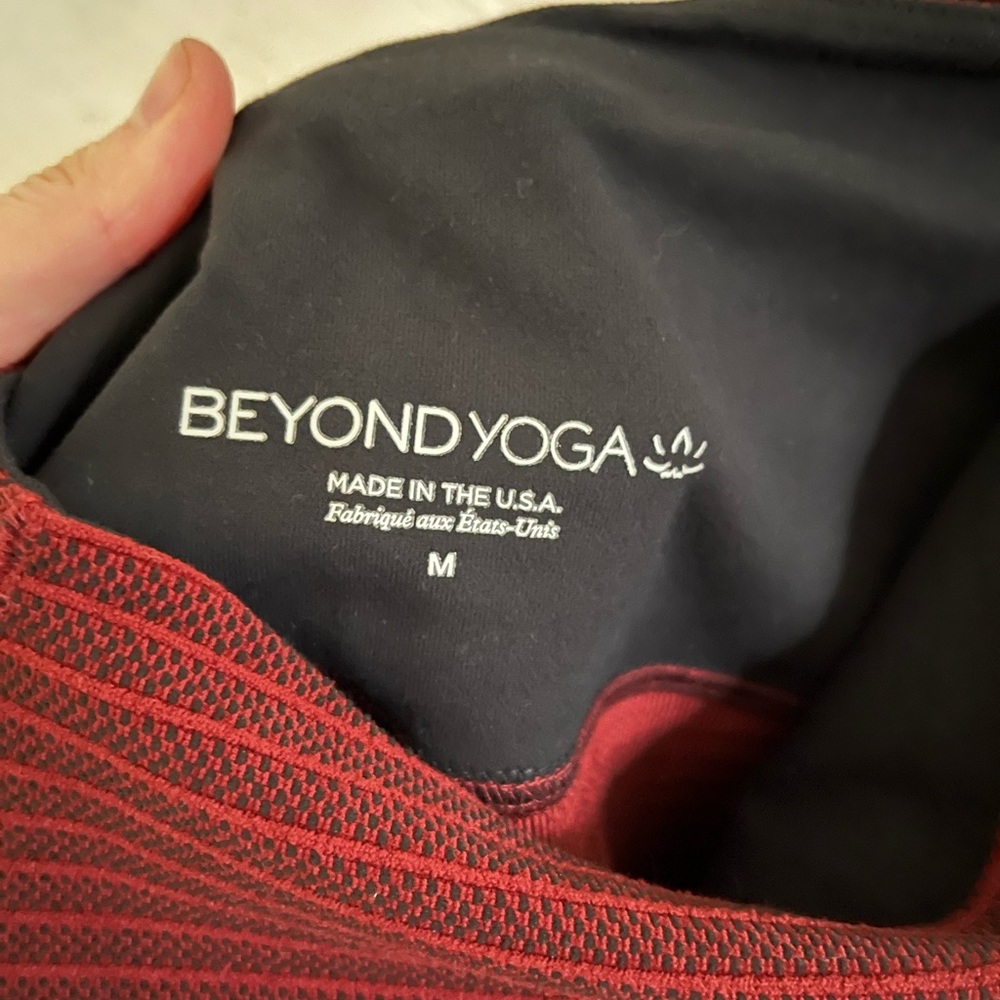 Beyond Yoga Red Striped Leggings